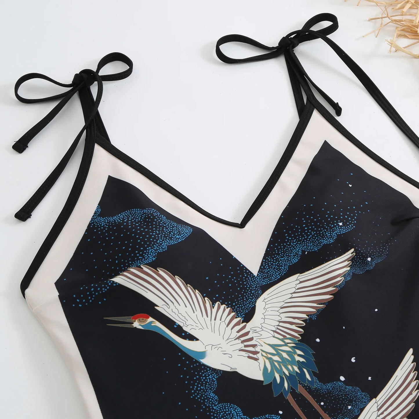 Summer Black Print One Piece Swimsuit
