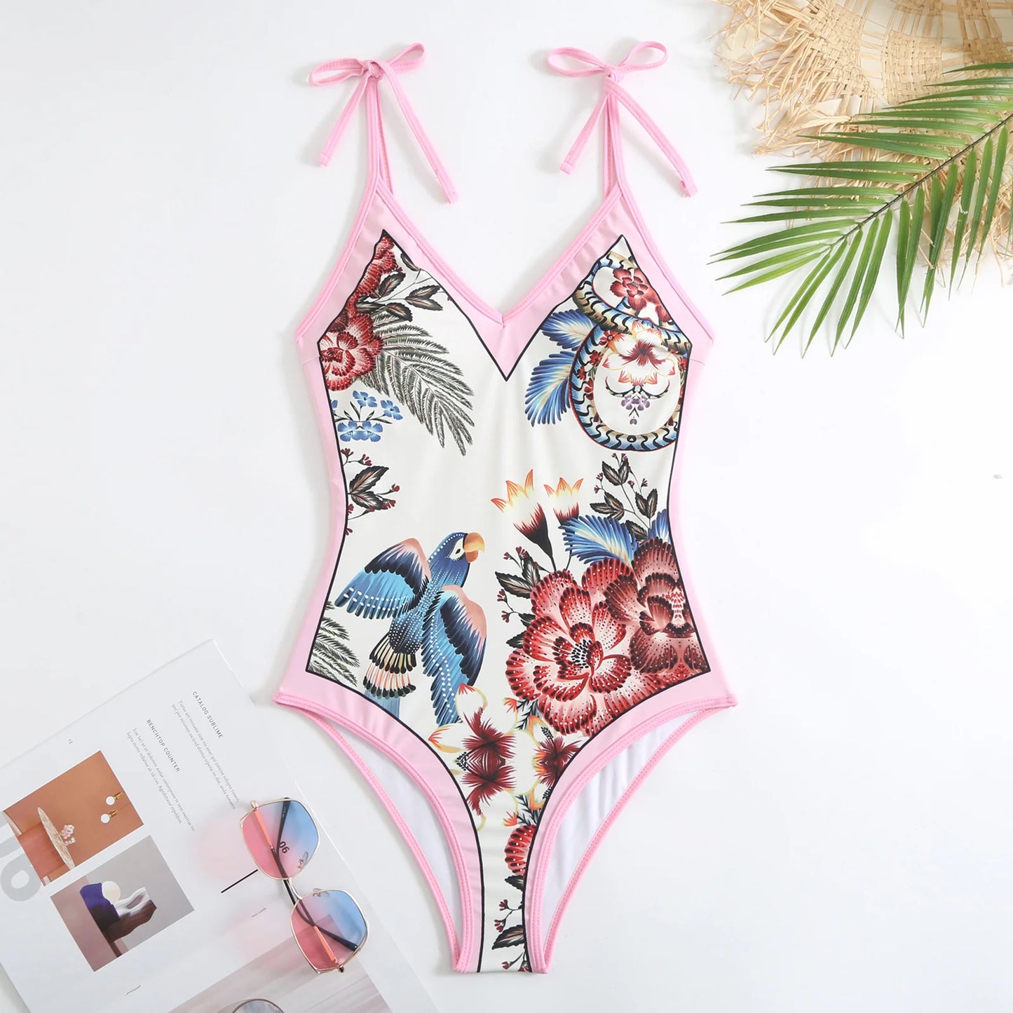 Summer Black Print One Piece Swimsuit