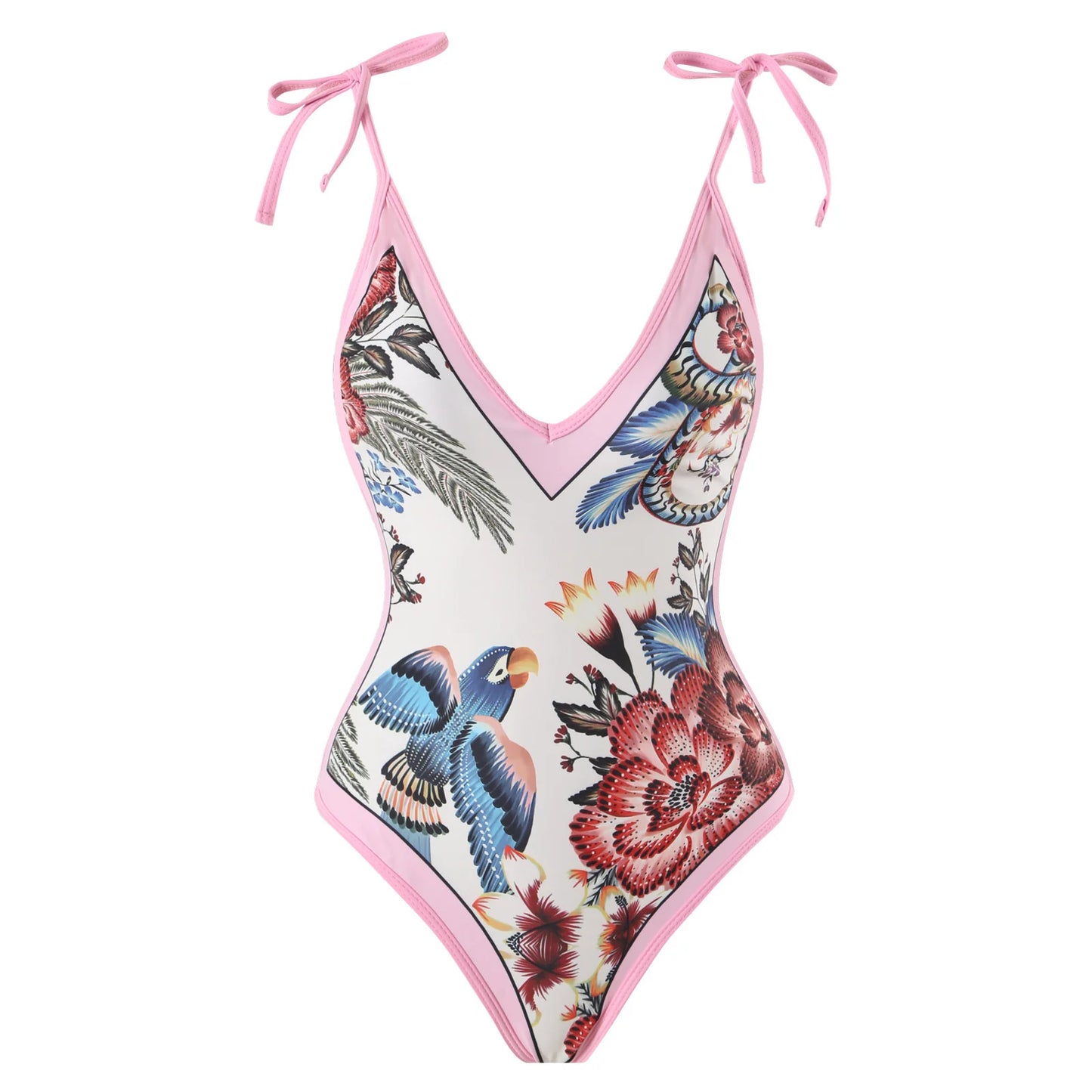 Summer Black Print One Piece Swimsuit