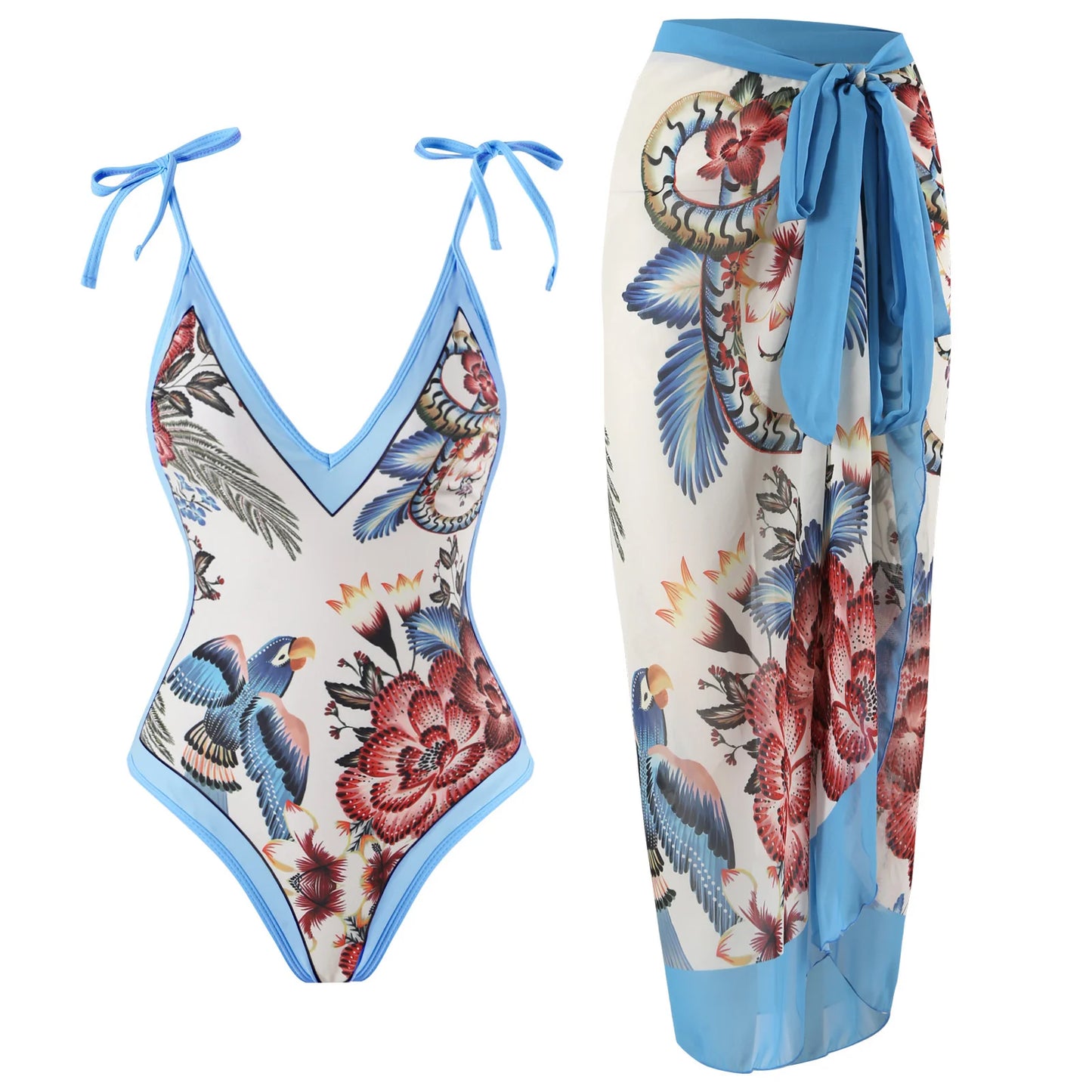Summer Black Print One Piece Swimsuit