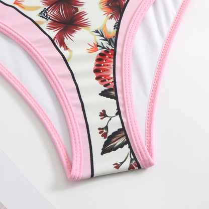 Summer Black Print One Piece Swimsuit