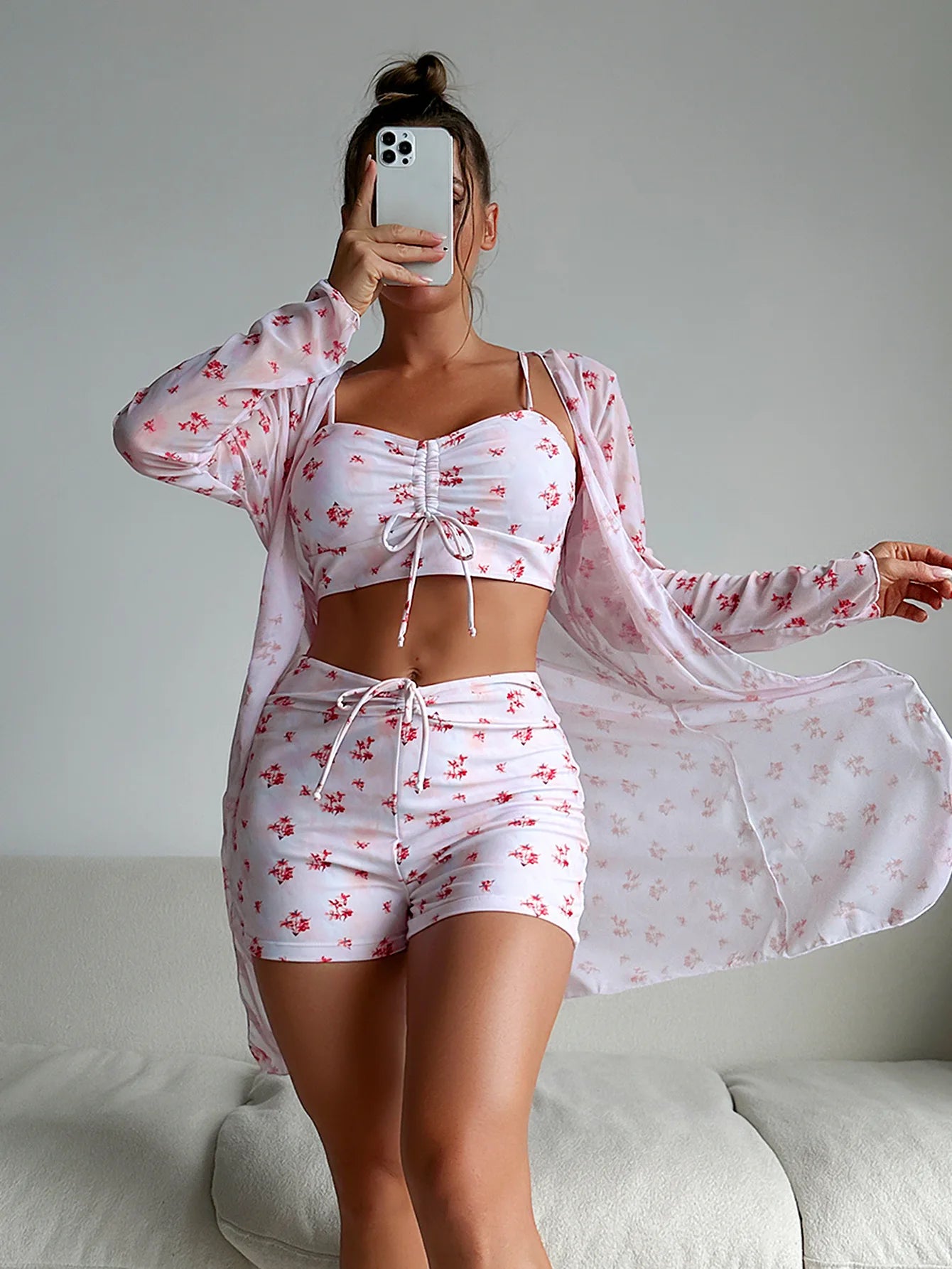 Summer Push Up Three-Piece Bathing Suits