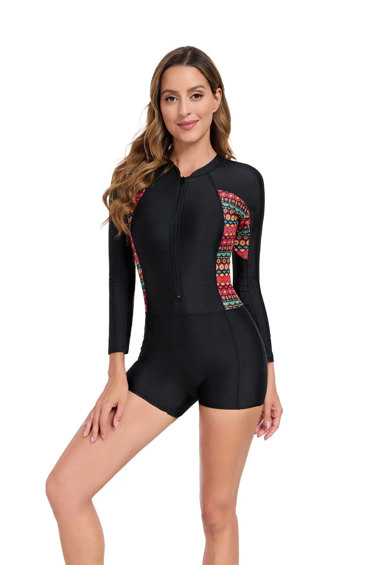Sun Protection Zipper One Piece Swimsuits