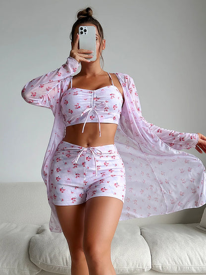 Summer Push Up Three-Piece Bathing Suits