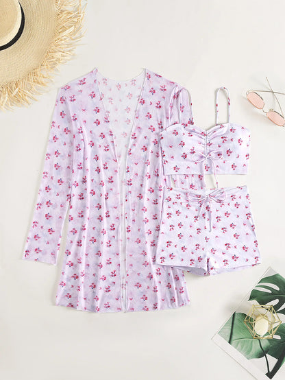 Summer Push Up Three-Piece Bathing Suits