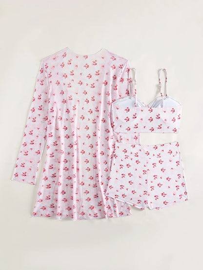 Summer Push Up Three-Piece Bathing Suits