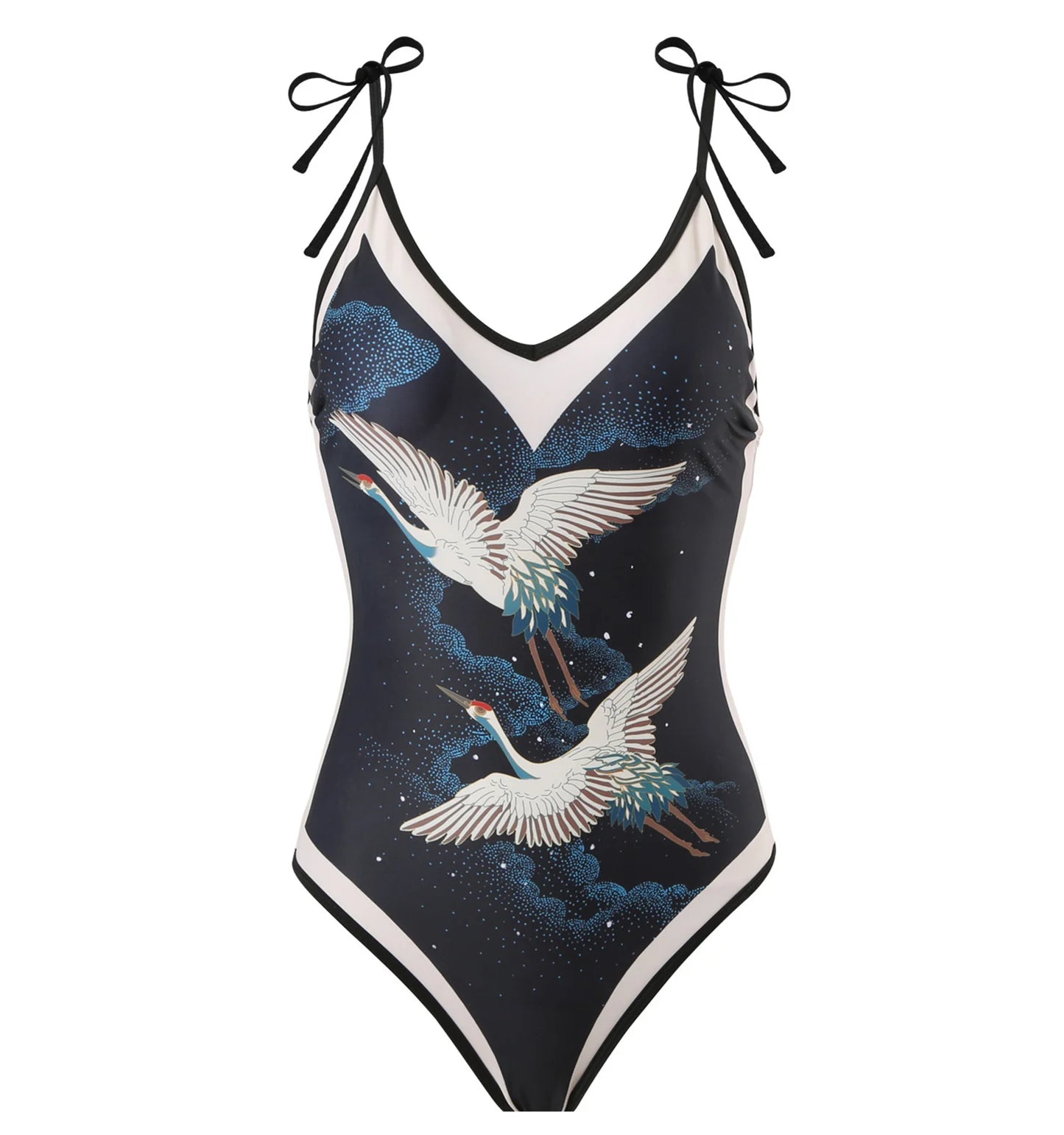 Summer Black Print One Piece Swimsuit