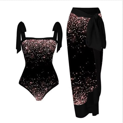 Sexy Black Print One Piece Swimsuits
