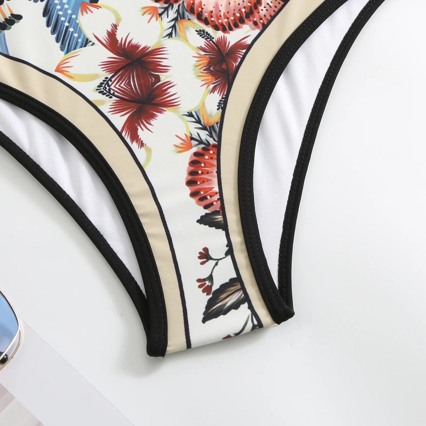 Summer Black Print One Piece Swimsuit