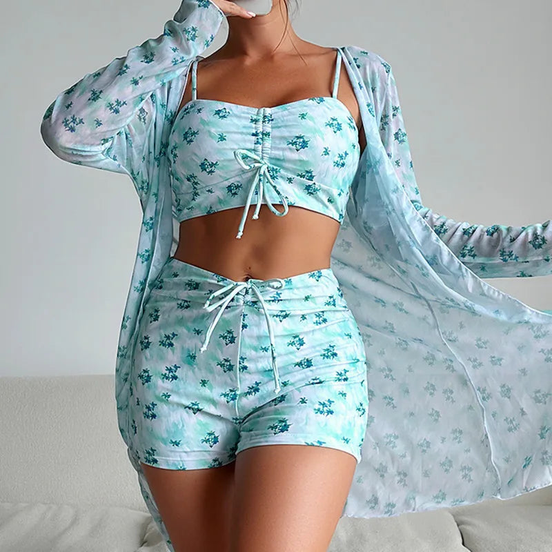 Summer Push Up Three-Piece Bathing Suits