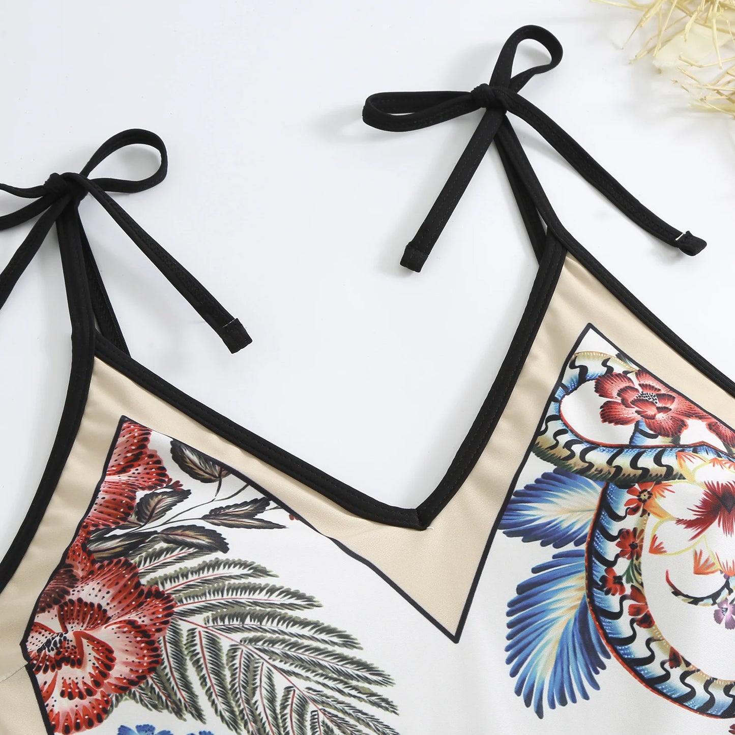 Summer Black Print One Piece Swimsuit