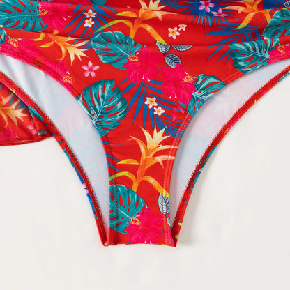 Women's Sexy Floral Three-Piece High Waist Swimsuits