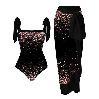 Sexy Black Print One Piece Swimsuits