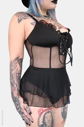 Midnight Reverie Lace Corset One-Piece