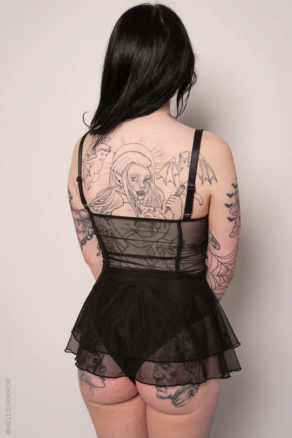 Midnight Reverie Lace Corset One-Piece